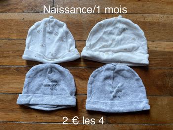 Bonnets naissance/1 mois