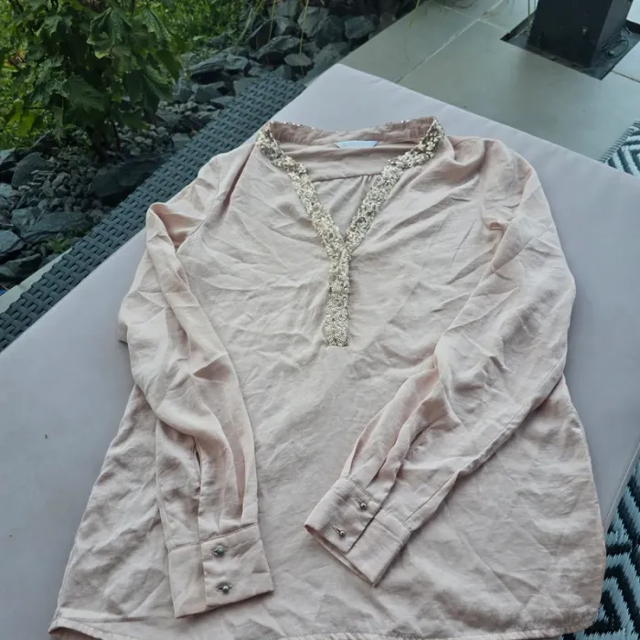 Chemisier fluide taille s sequins rose promod blouse