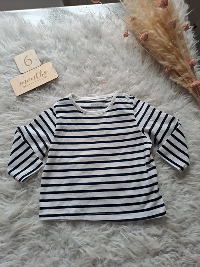 Tee-shirt ML marinière kiabi 6mois