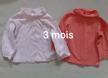 lot de 2 sous-pulls fille col roulé - Tape à l'Œil - 6 mois