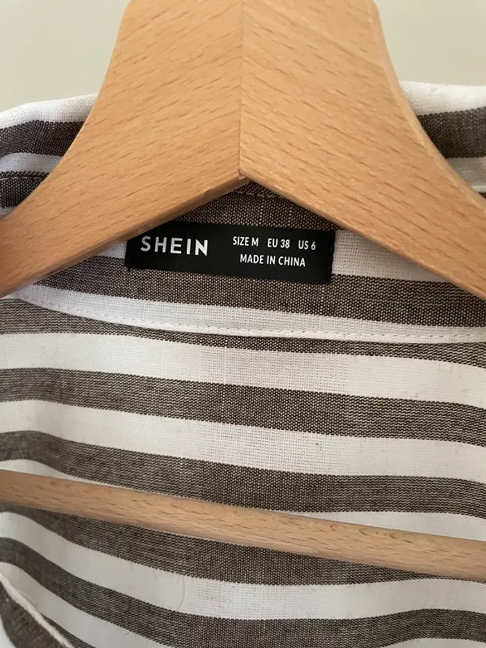 Chemise rayée marron et blanc - photo numéro 3