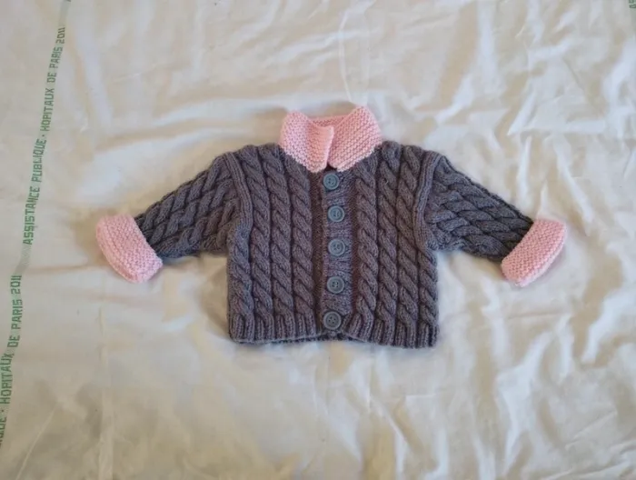 Gilet laine crochet 3 mois