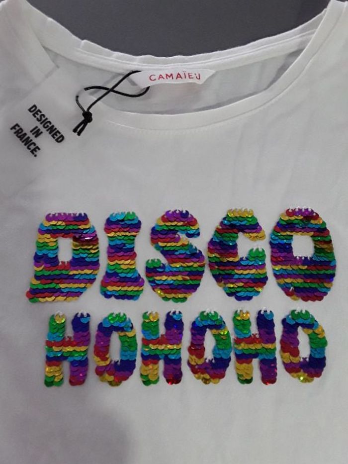 Tee shirt paillettes neuf