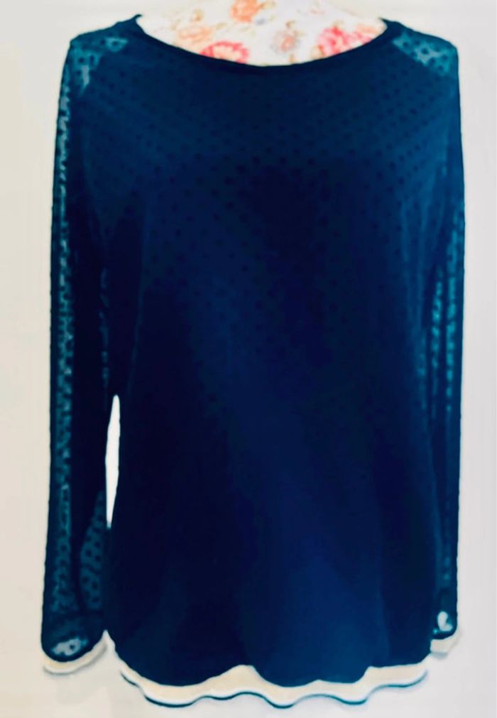 🌸 pull fin noir plumetis – Grain de Malice – Taille L 🌸 - photo numéro 2