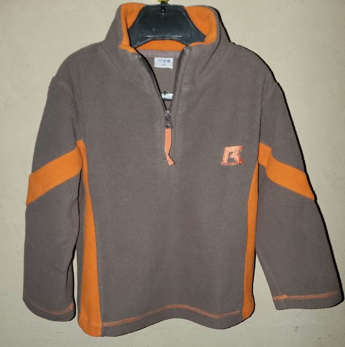 polaire marron orange garçon 4 ans