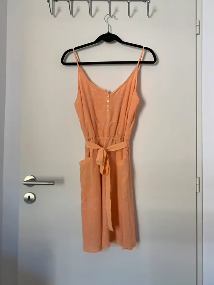 Robe à bretelle orange en soie Sud Express taille M - photo numéro 4