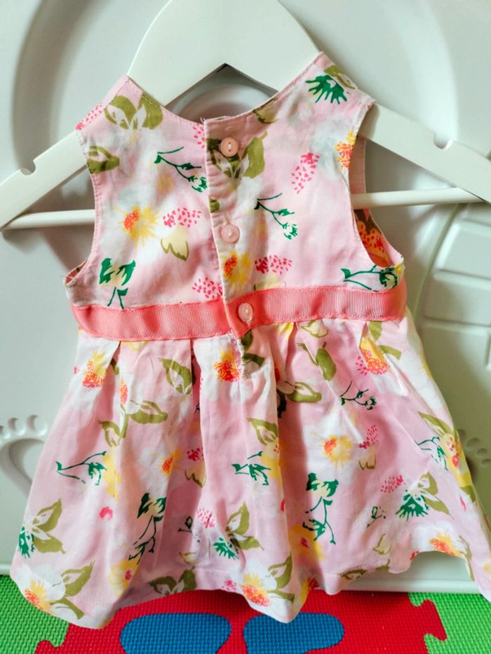 Robe rose d'été en coton à fleurs - photo numéro 2