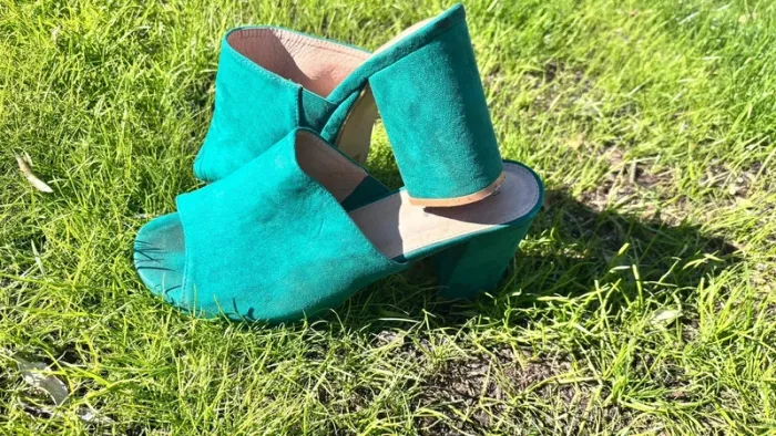 👠 mules verte turquoise talon carré pointure 41 #sweetshoes - photo numéro 5