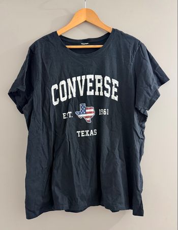 Tee-shirt femme Converse Texas drapeau vintage noir Taille 46/48