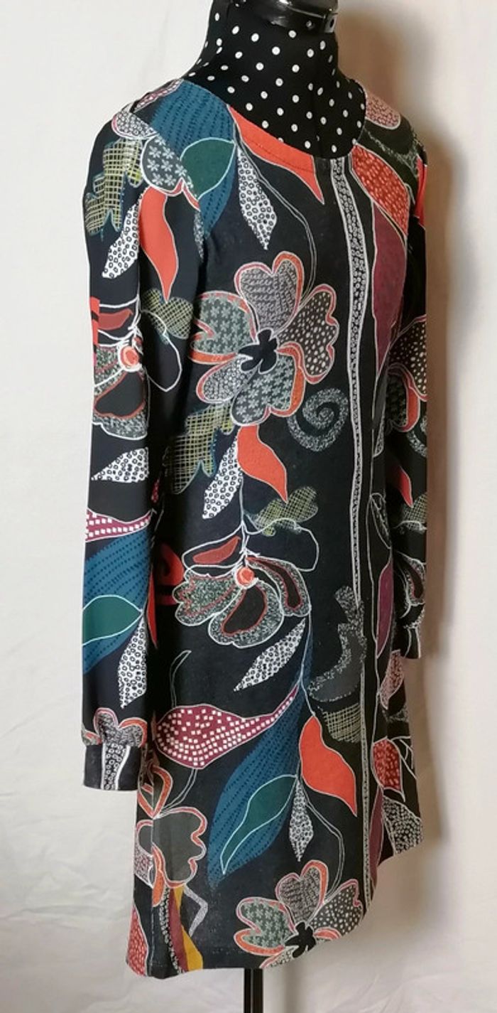Robe ethniques fleurs noir multicolore taille 36 Lo! Les Filles - photo numéro 3
