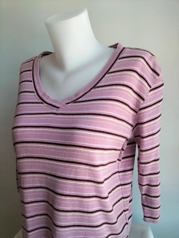 Pull Léger Femmes Col V Manches 3\4 - M - photo numéro 2