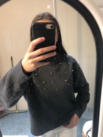 Pull gris à perle