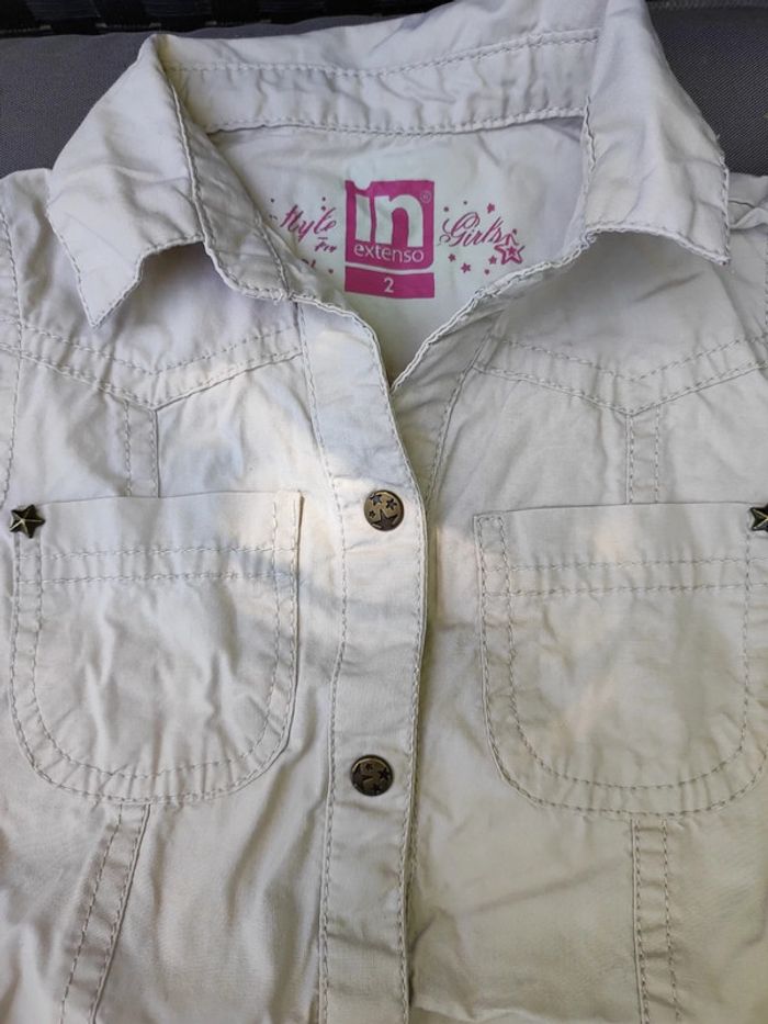 Robe tunique beige style saharienne - photo numéro 2