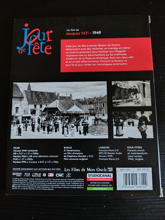 Blu Ray Jour de fête (Jacques Tati, Guy Decomble) - photo numéro 2
