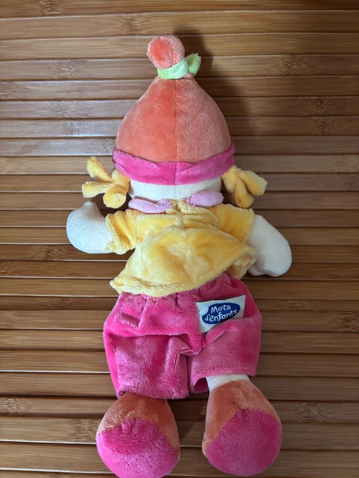 Doudou lutin fille jaune rose mots d enfants - photo numéro 3