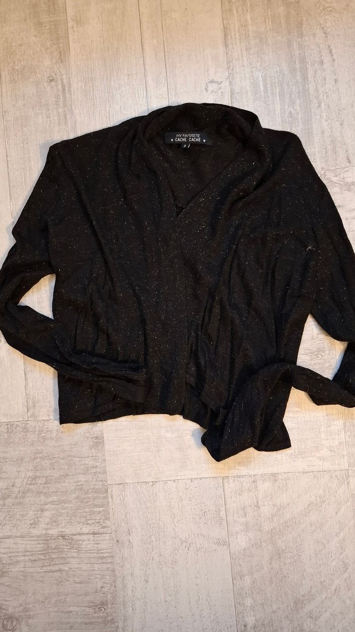 Gilet court paillettes