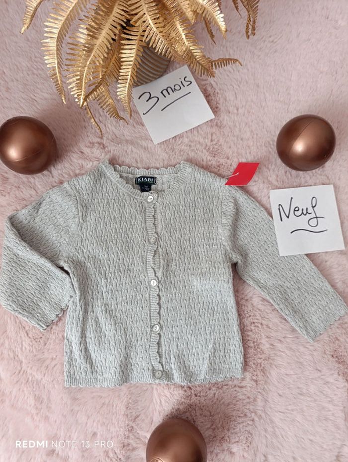Gilet gris broderie