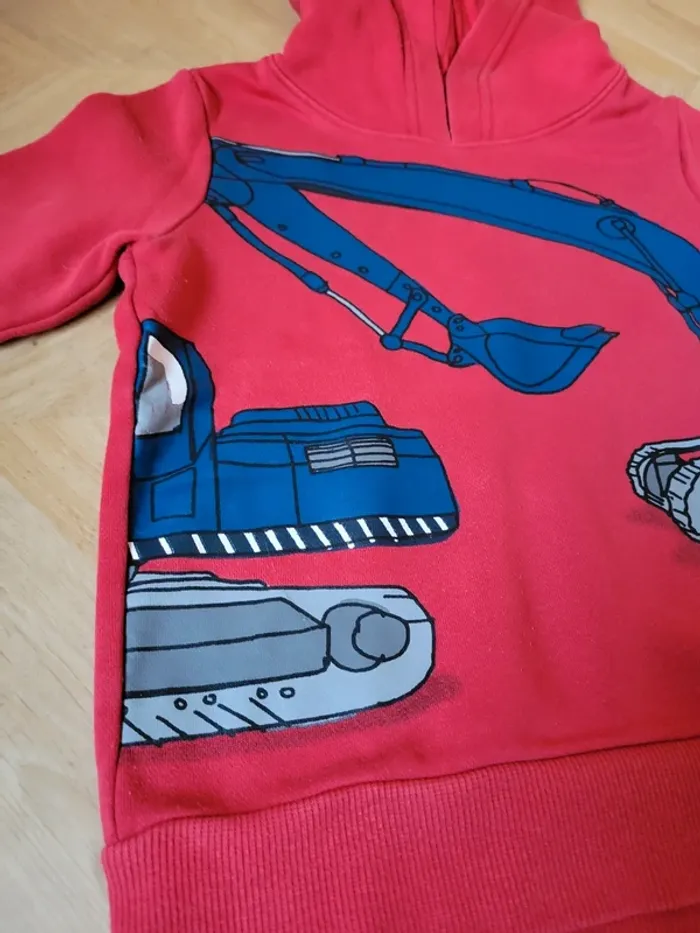 Sweat-shirt capuche rouge - photo numéro 2