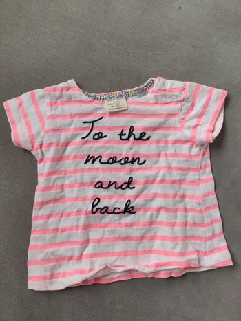 Tee shirt rose et blanc Zara babygirl 3 mois