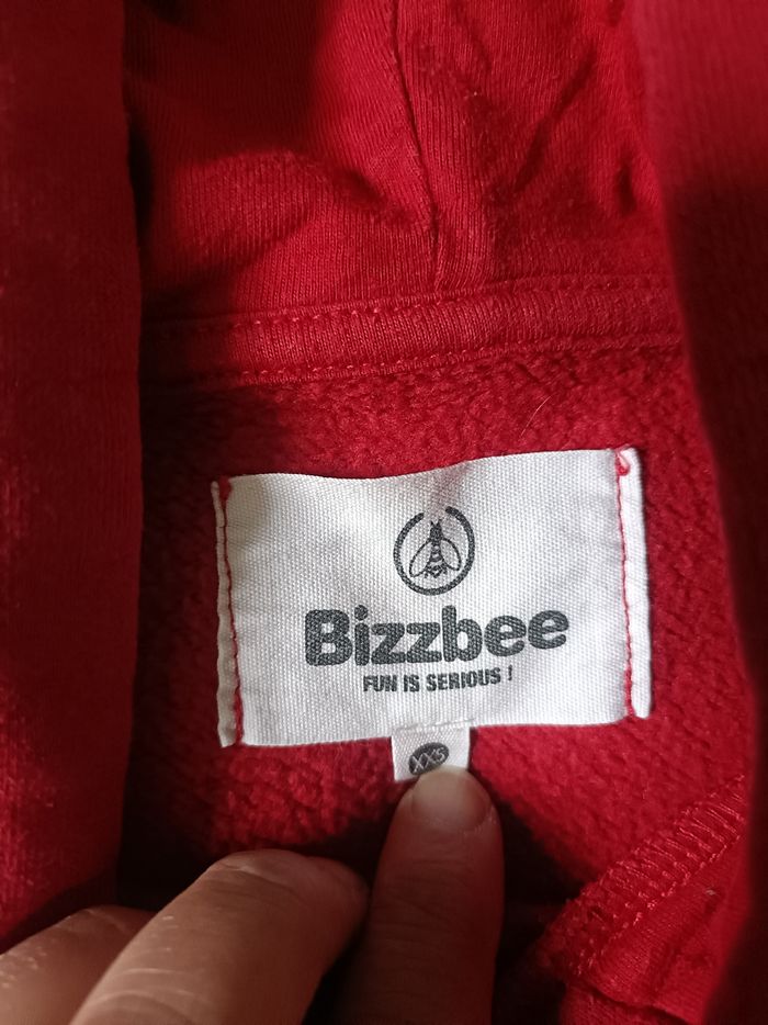 Sweat à capuche rouge bizzbee xxs - photo numéro 2