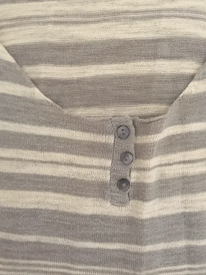 Debardeur IKKS gris et crème - photo numéro 3