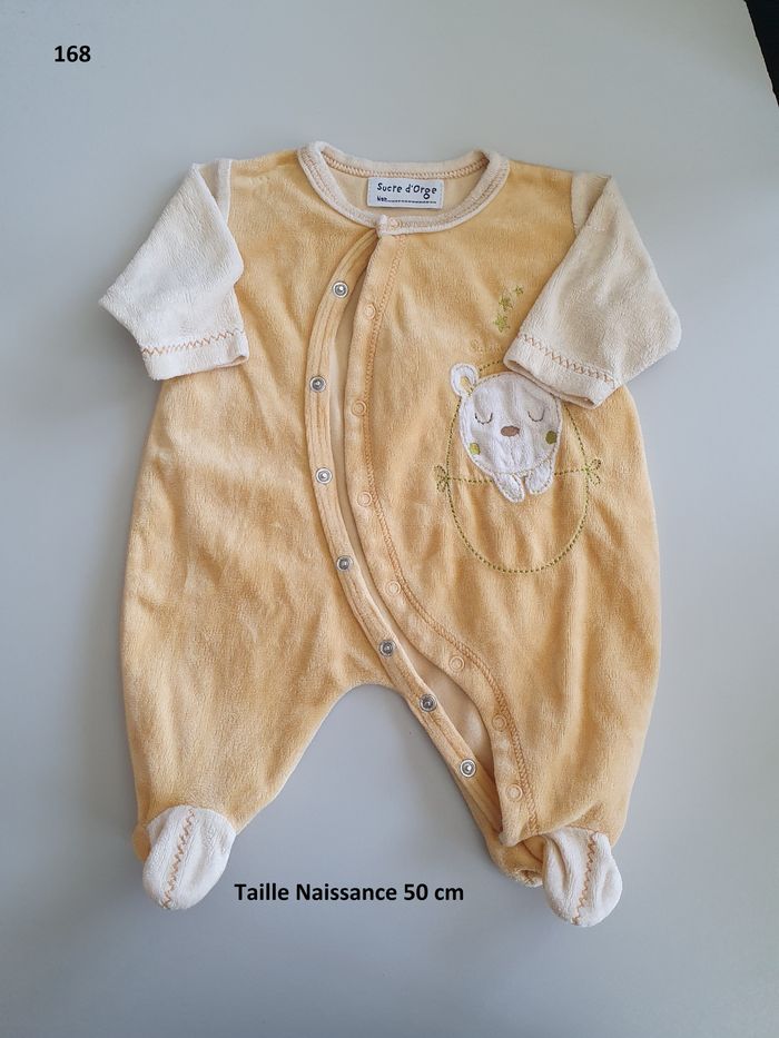 Pyjama jaune en velour Taille Naissance 50 cm