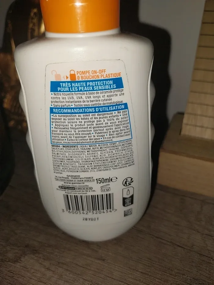 Crème solaire Garnier Sensitive expert + 50 - photo numéro 3