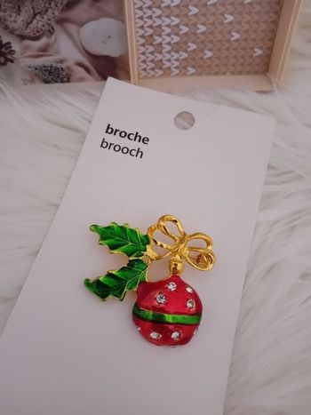 Neuve broche de Noël ornement strass