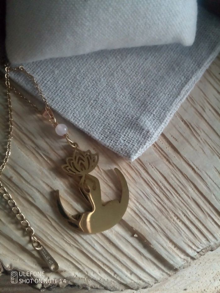 Collier féminin sacré pierre de quartz rose - photo numéro 2