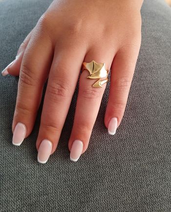 Bague dorée en acier inoxydable