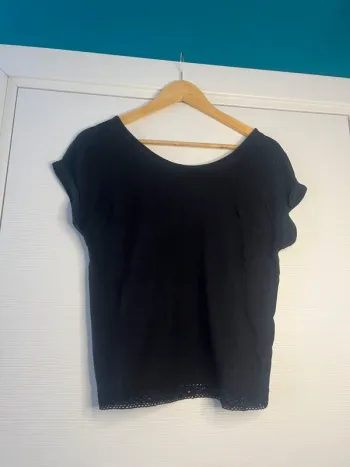 🔹 T-shirt Noir Fluide – Gémo 🔹