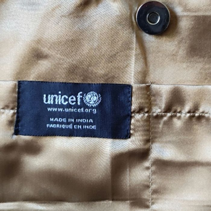 Superbe Sac à main Brodé Champagne et blanc UNICEF fait main en Inde - photo numéro 6