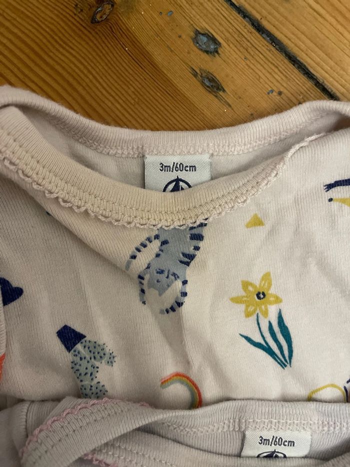 Lot de 2 bodies petit bateau 3 mois - photo numéro 2