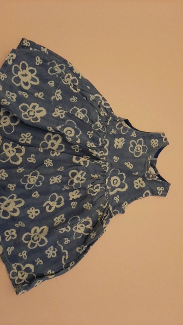 Robe 12 mois bleu coton