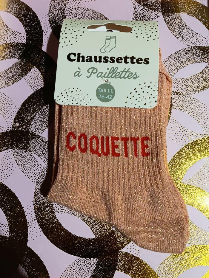 Chaussettes à paillettes message - photo numéro 10