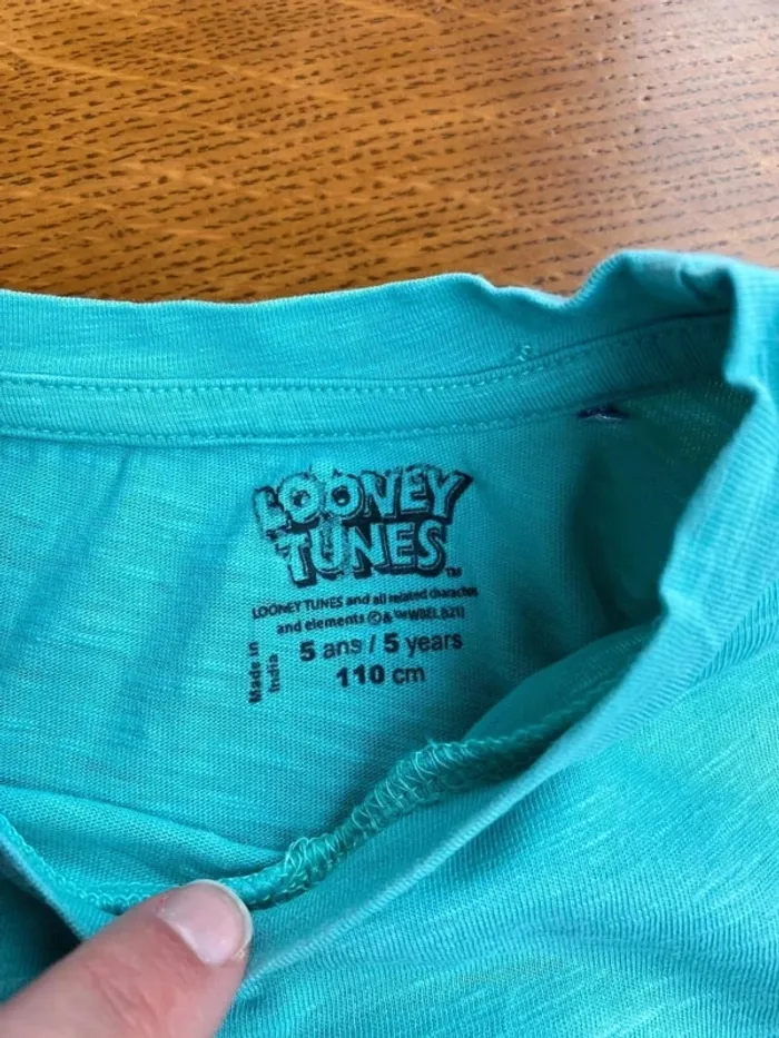 T-shirt vert Rebelle Looney Tunes 5 ans Bugs Benny - photo numéro 3