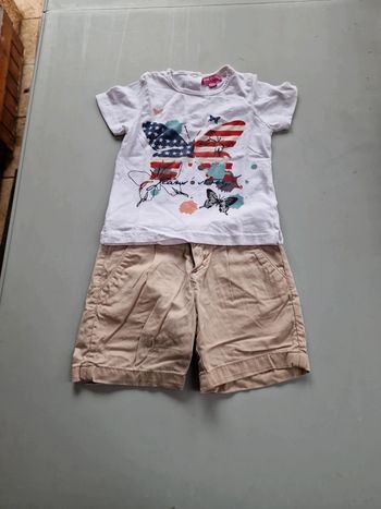 Ensemble short +tee-shirt fille