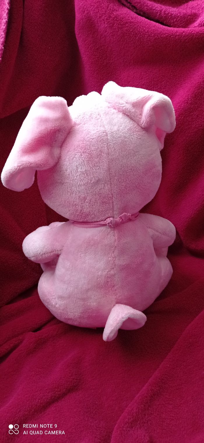 Peluche lapin rose - photo numéro 2