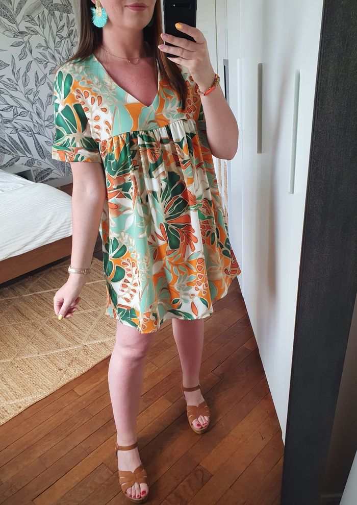 Combi-robe fluide tropicale Mexico Taille S/M - photo numéro 3