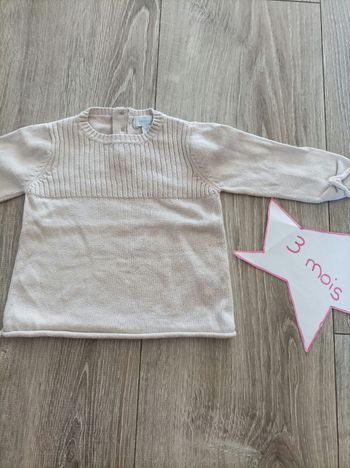 Pull beige 3 mois tex baby
