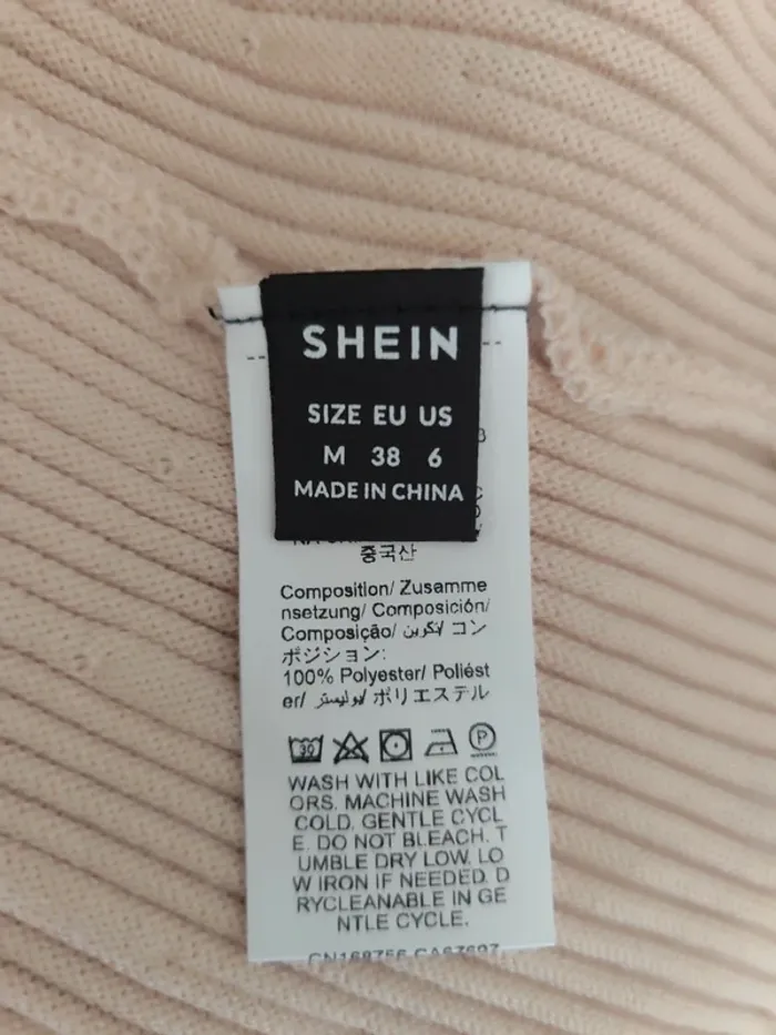 Robe écru nude côtelé shein 38 neuf - photo numéro 4