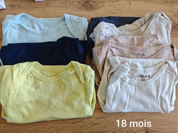 Lot 7 bodys mixte 18 mois 