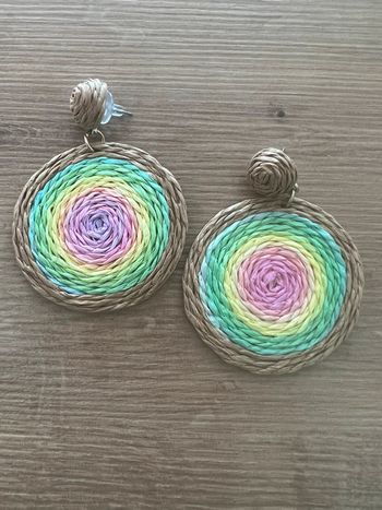 Boucles d’oreilles  arc-en-ciel rondes