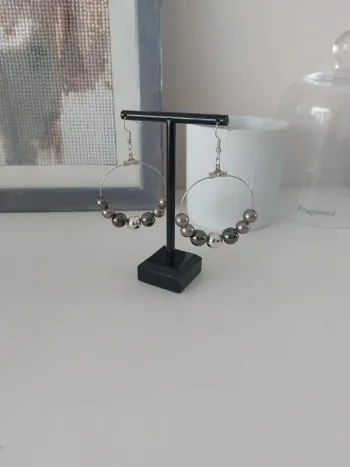 Boucles d'oreilles créoles perles fantaisies