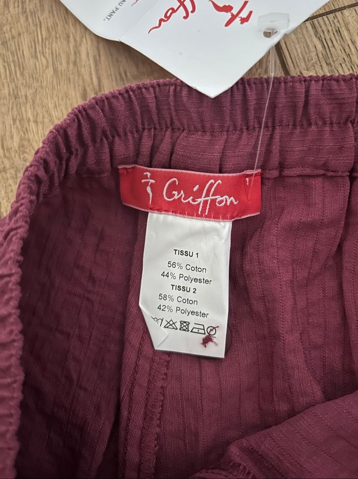 Pantalon 3/4 jambes larges - framboise - T.36 - Griffon - photo numéro 6