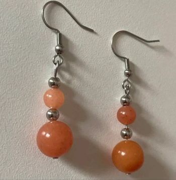Boucle d'oreille perle artificielle pendante 