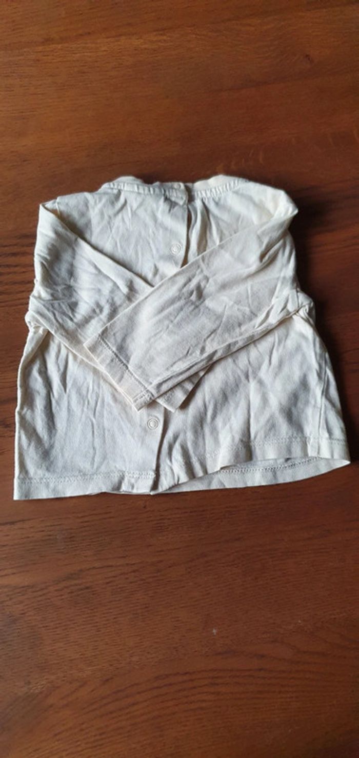 Tee Shirt Manches Longues Disney Beige 6 Mois - photo numéro 2