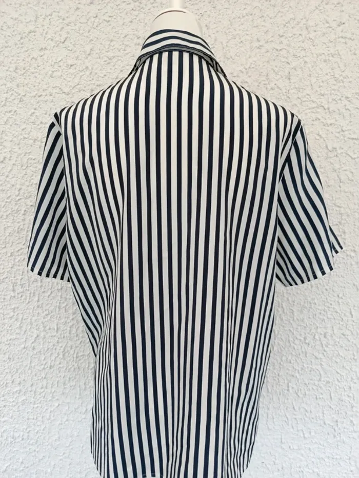 Chemise rayée bleu et blanc C&A vintage taille 42 - photo numéro 4