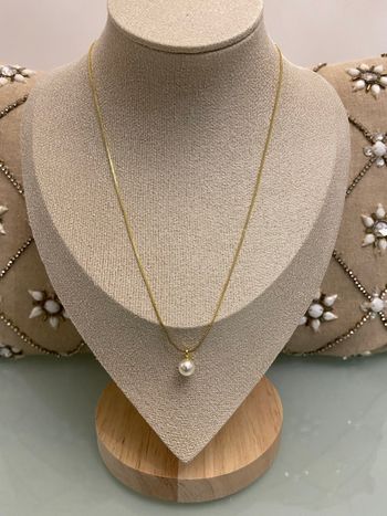 ✨ Collier pendentif perle – Argent 925 plaqué or 18K – Style minimaliste chic