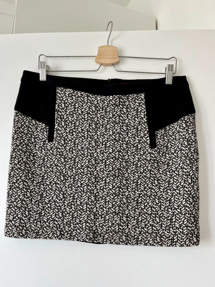 Jupe noire gris chiné Comptoir des cotonniers 42